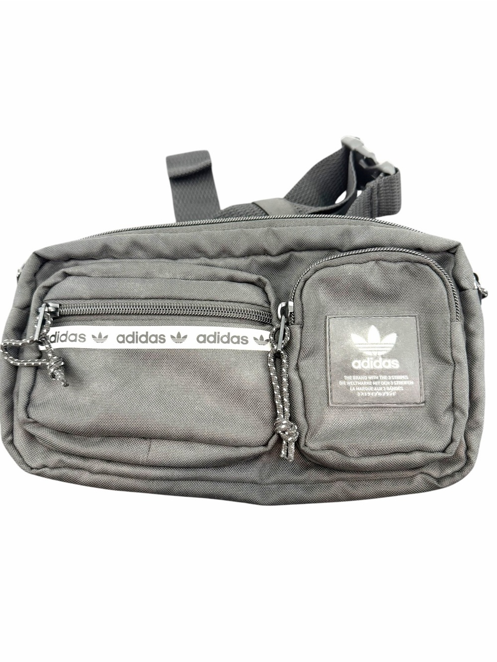 adidas Black Men's Waist Bag with Dual Front Pockets